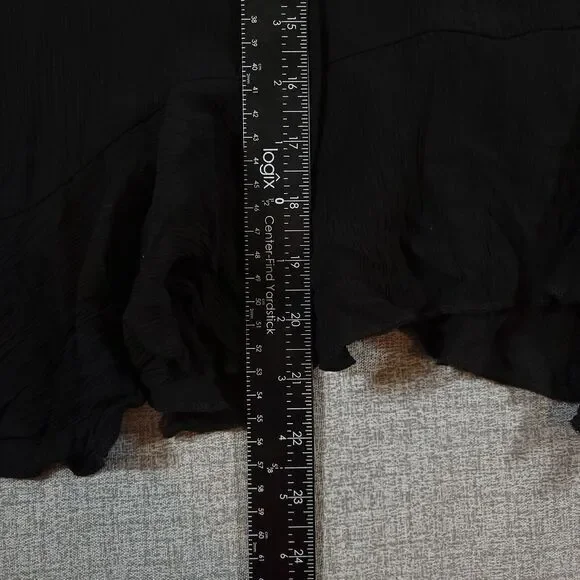 Philosophy Black Whimsigoth Dress 2 Sharkbite Hem Gauzy Ruffle Sleeve Witchy - Picture 15 of 16